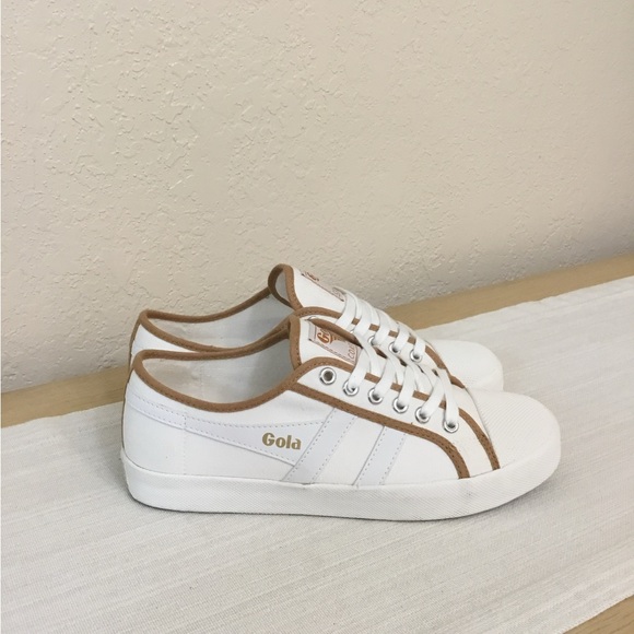 Gola for Jcrew Women's coaster smash White and Tan Sneakers size 8 - Picture 3 of 10